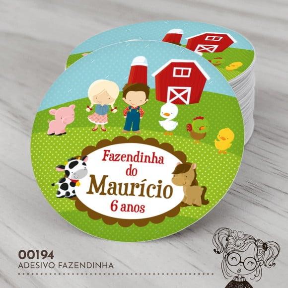 Adesivo Redondo Fazendinha - 00194