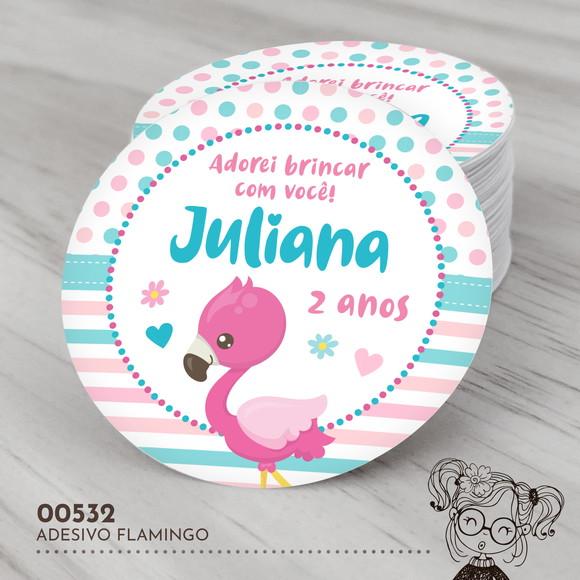 Adesivo Redondo Flamingo - 00532