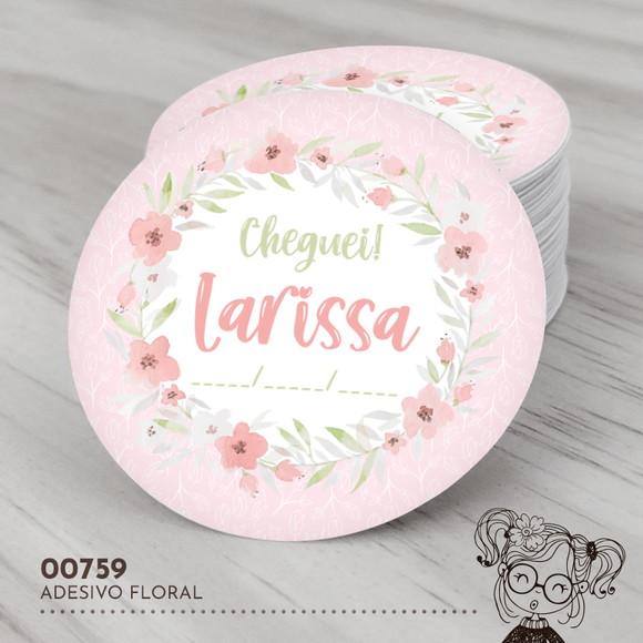 Adesivo Redondo Floral - 00759