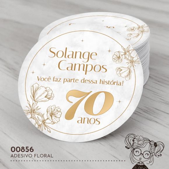 Adesivo Redondo Floral - 00856