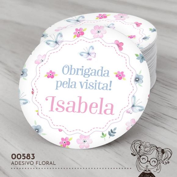 Adesivo Redondo Flores - 00583