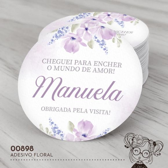 Adesivo Redondo Floral - 00898