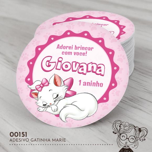 Adesivo Redondo Gatinha Marie - 00151