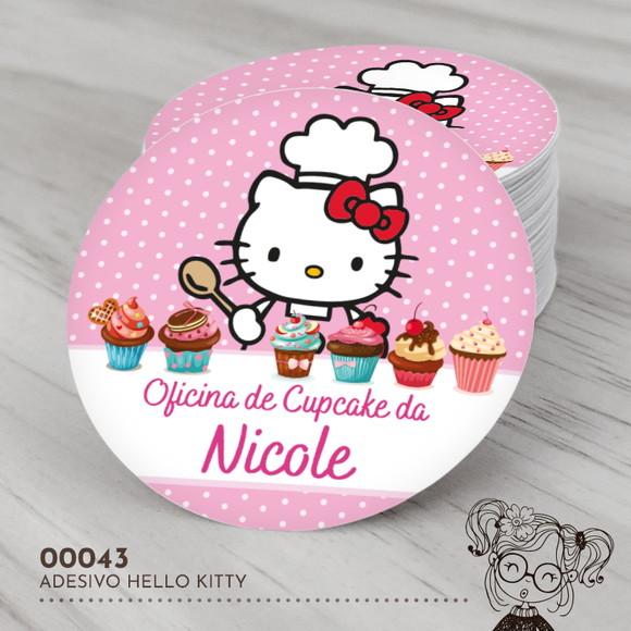 Adesivo Redondo Hello Kitty - 00043