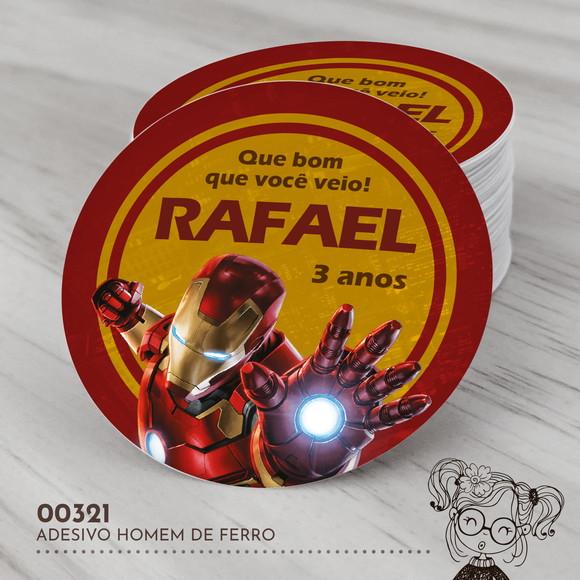 Adesivo Redondo Homem de Ferro - 00321