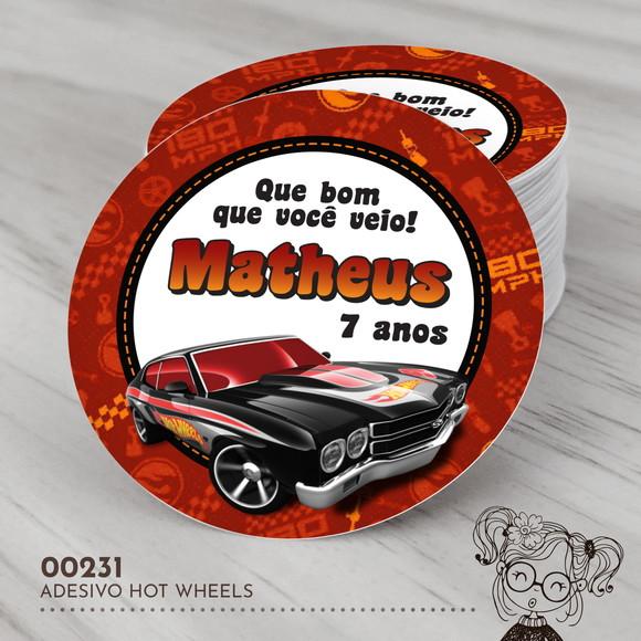Adesivo Redondo Hot Wheels - 00231