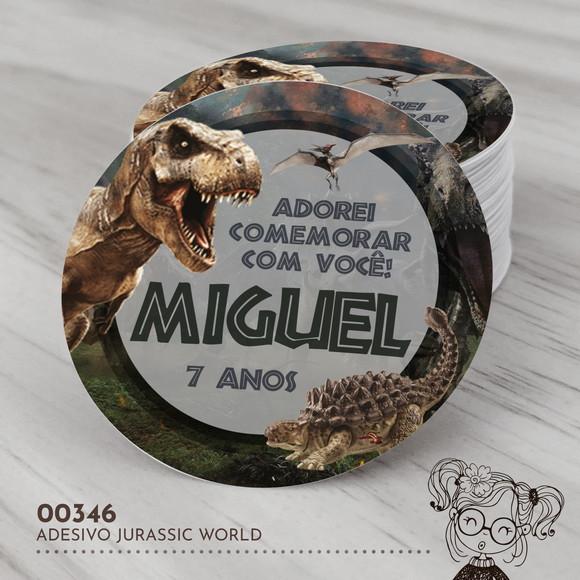 Adesivo Redondo Jurassic World - 00346