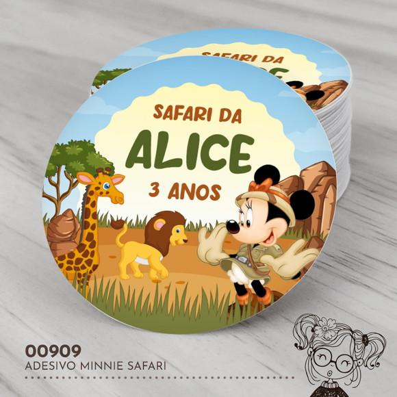 Adesivo Redondo Minnie Safari - 00909