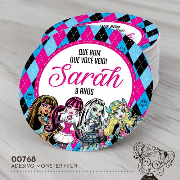 Adesivo Redondo Monster High - 00768
