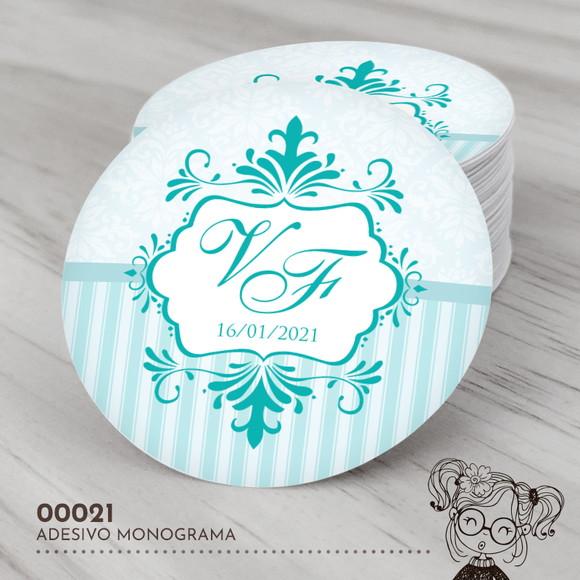 Adesivo Redondo Monograma - 00021