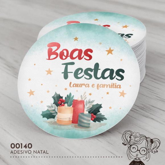 Adesivo Redondo Natal - 00140