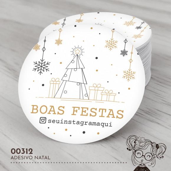 Adesivo Redondo Natal - 00312