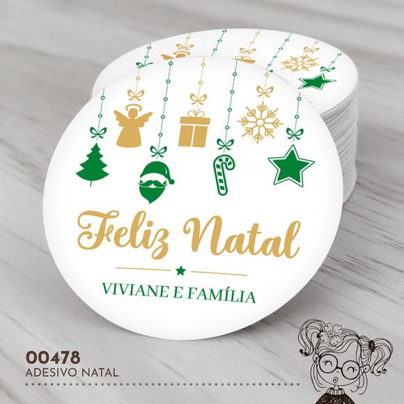 Adesivo Redondo Natal - 00478
