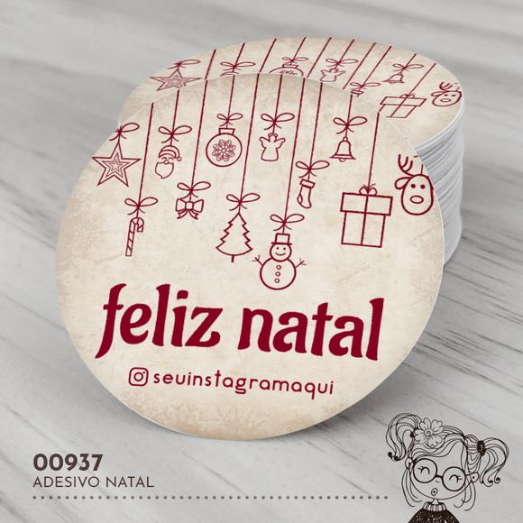 Adesivo Redondo Natal - 00937