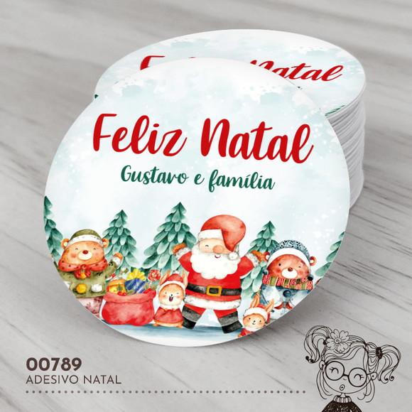 Adesivo Redondo Natal - 00789