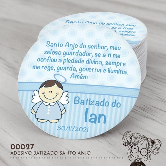 Adesivo Redondo Oração Santo Anjo - 00027