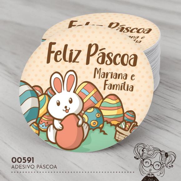Adesivo Redondo Páscoa - 00591