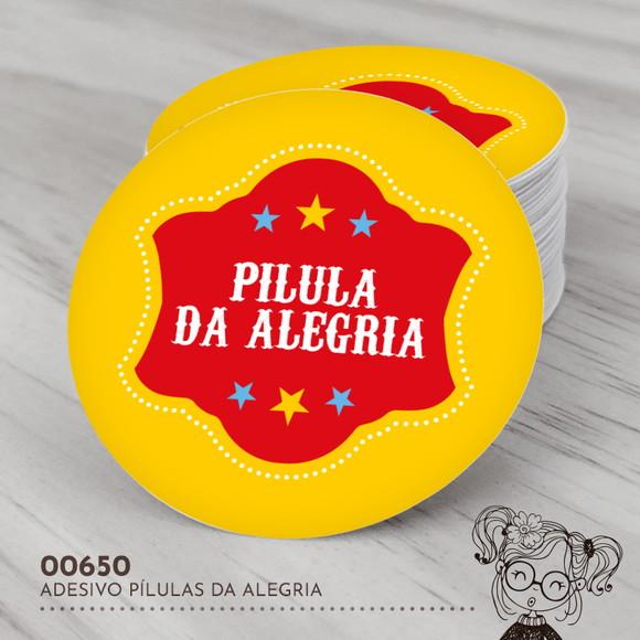 Adesivo Redondo Pílulas da Alegria - 00650