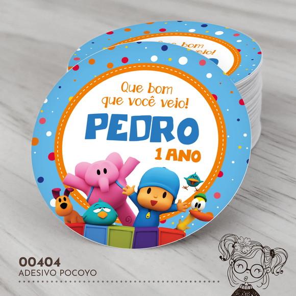 Adesivo Redondo Pocoyo - 00404