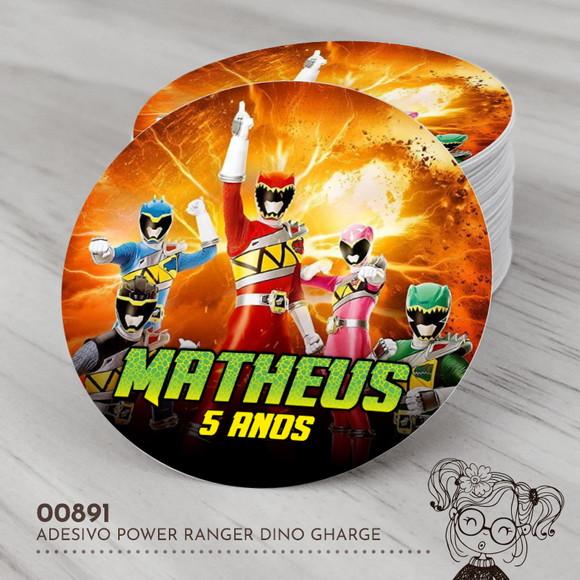 Adesivo Redondo Power Rangers Dino Charge - 00891