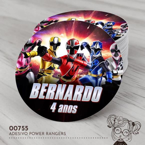 Adesivo Redondo Power Rangers - 00755