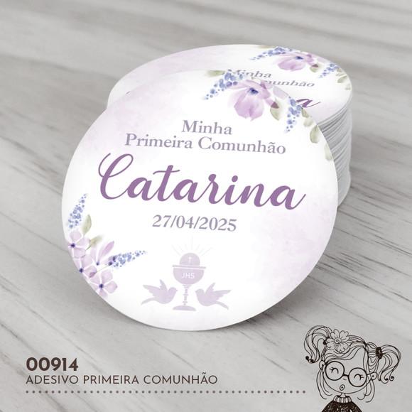 Adesivo Redondo Primeira Comunhão - 00914