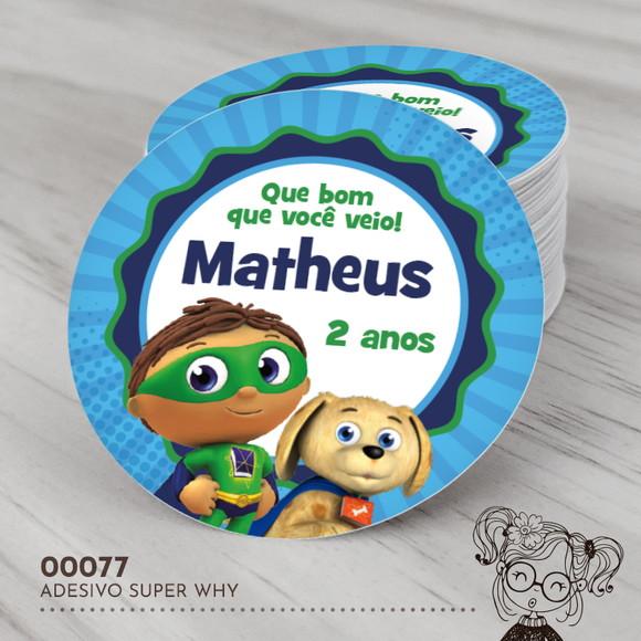 Adesivo Redondo Super Why - 00077