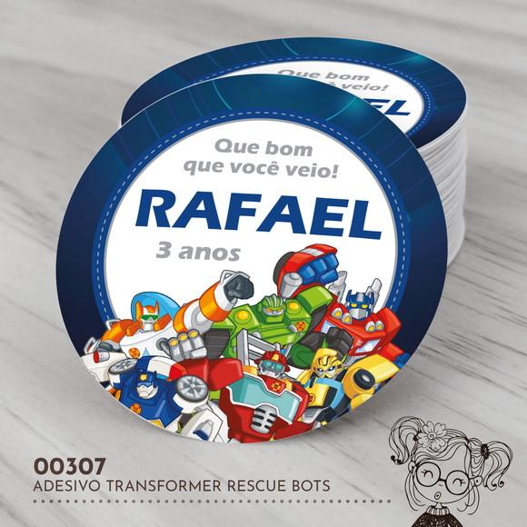 Adesivo Redondo Transformers Rescue Bots - 00307