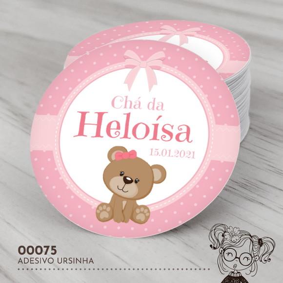Adesivo Redondo Ursinha - 00075