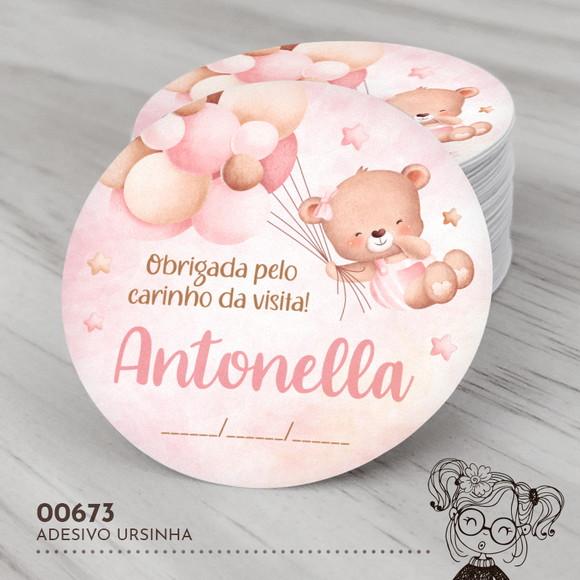 Adesivo Redondo Ursinha - 00673