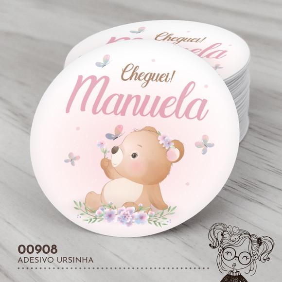 Adesivo Redondo Ursinha - 00908