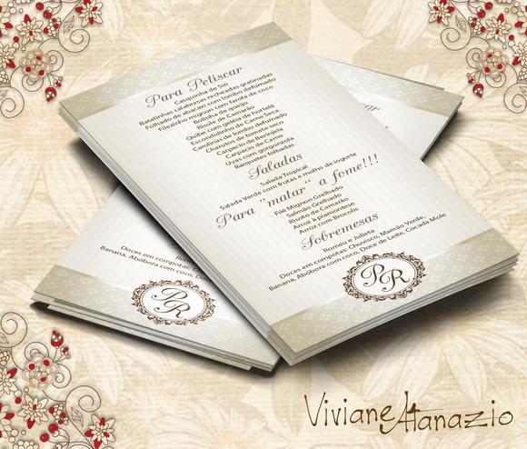 Cardápio Casamento Monograma - 00287