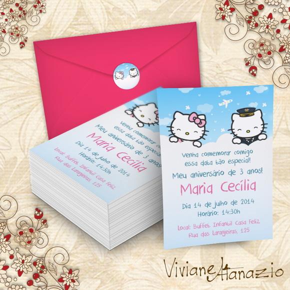 Convite Hello Kitty e Dear Daniel - 00191