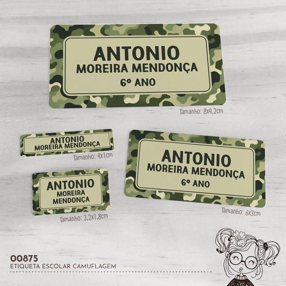 Etiqueta Escolar Camuflagem - 00875