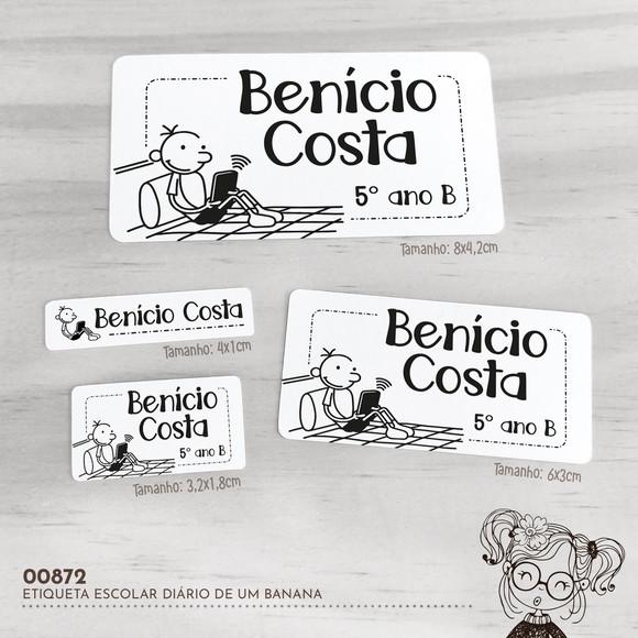 Etiqueta Escolar Diário de Um Banana - 00872