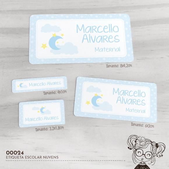 Etiqueta Escolar Nuvens - 00024