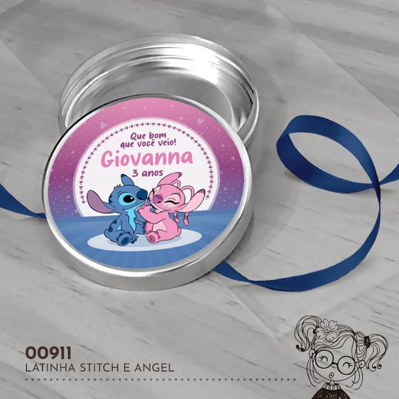 Latinha Adesivada - Stitch e Angel - 00911