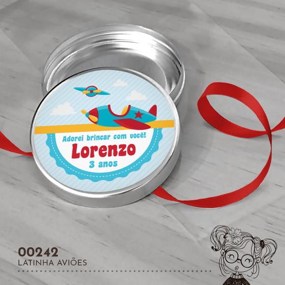 Latinha Adesivada Aviões - 00242