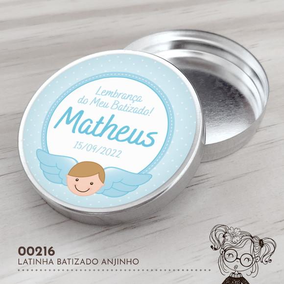 Latinha Adesivada Batizado Anjinho - 00216