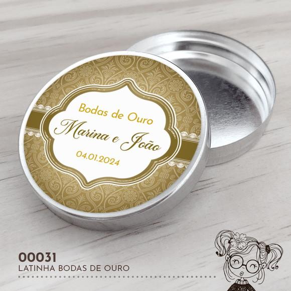 Latinha Adesivada Bodas de Ouro - 00031