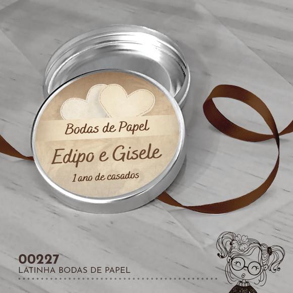 Latinha Adesivada Bodas de Papel - 00227