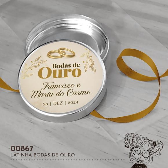Latinha Adesivada Bodas de Ouro - 00867