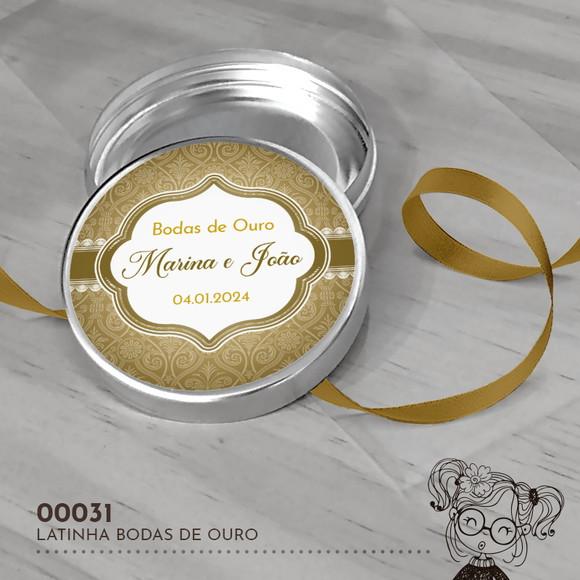 Latinha Adesivada Bodas de Ouro - 00031