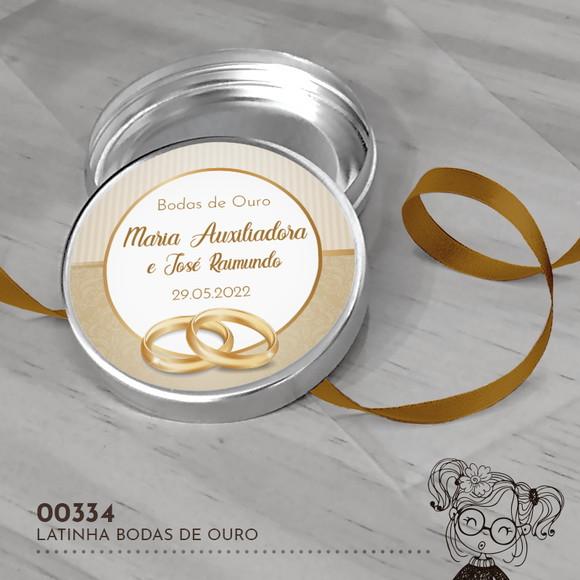 Latinha Adesivada Bodas de Ouro - 00334