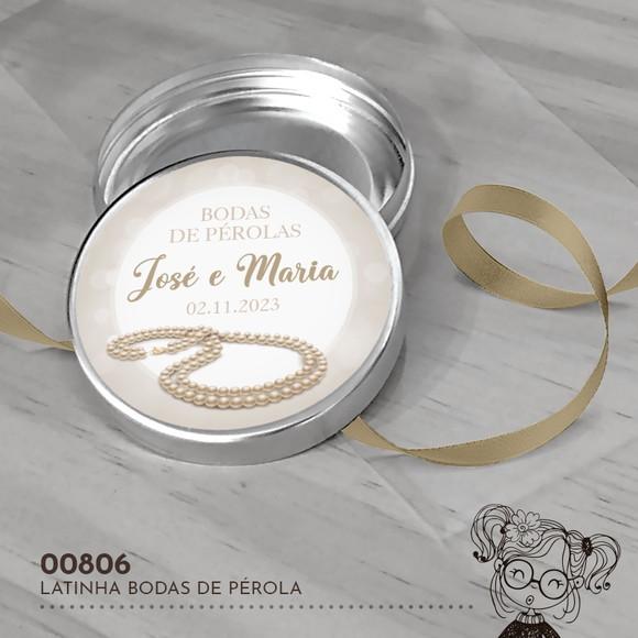 Latinha Adesivada Bodas de Pérola - 00806