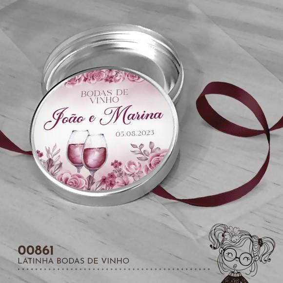 Latinha Adesivada Bodas de Vinho - 00861