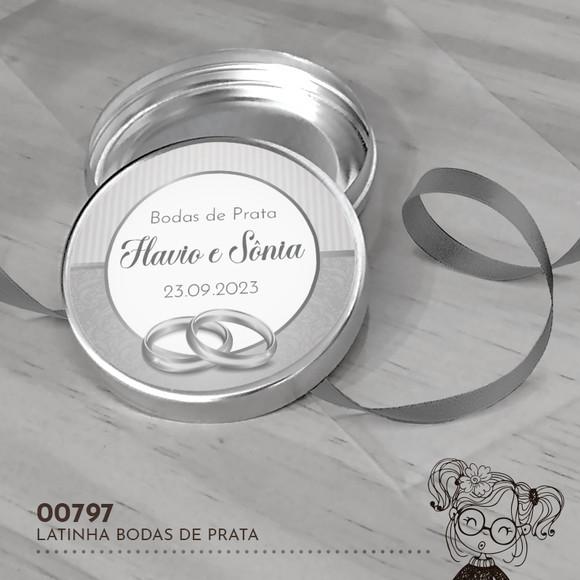 Latinha Adesivada Bodas de Prata - 00797