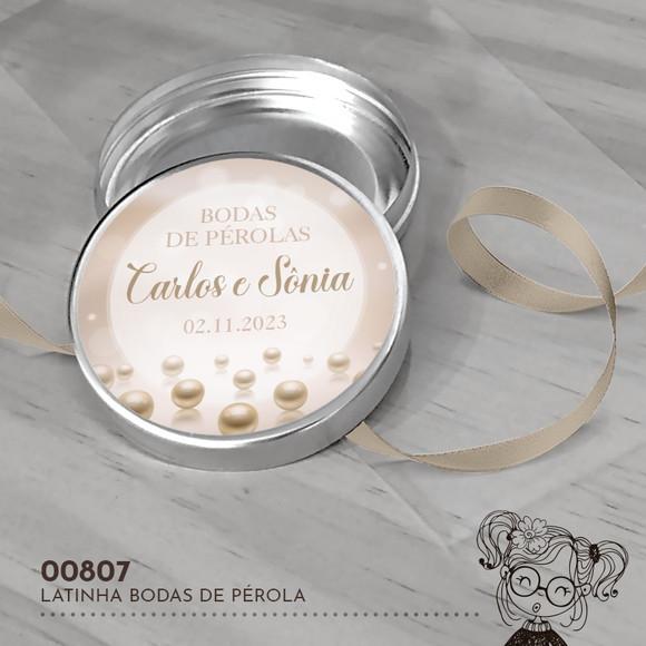 Latinha Adesivada Bodas de Pérola - 00807