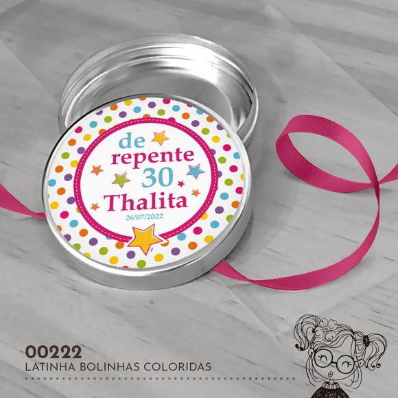 Latinha Adesivada Bolinhas Coloridas - 00222
