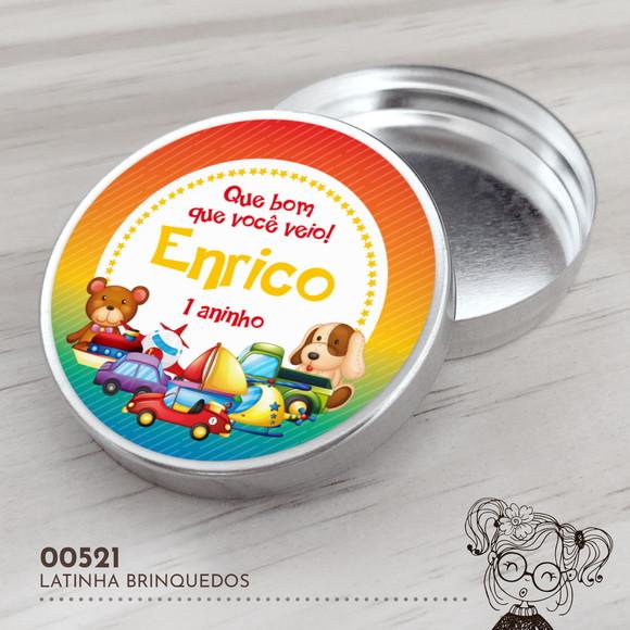 Latinha Adesivada Brinquedos - 00521